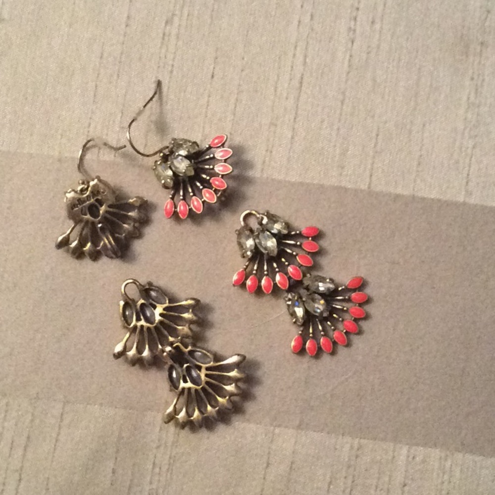 Stella & Dot convertible orange earrings